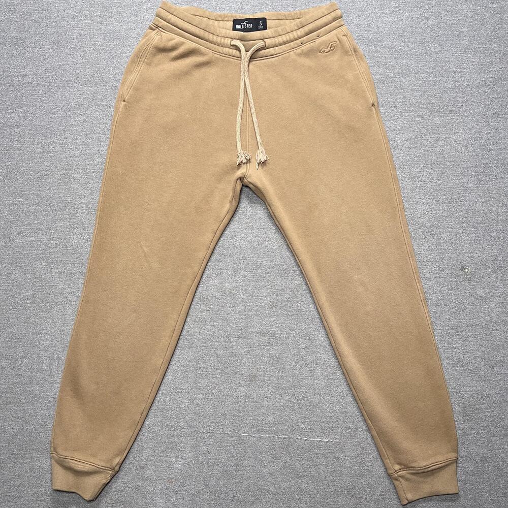 Vintage Hollister Sweatpants Womens Small Beige Fleece Joggers Lounge Casual Y2K